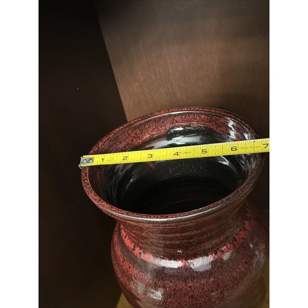 Cole Studio Art Pottery Vase Red Small Batch 11.75